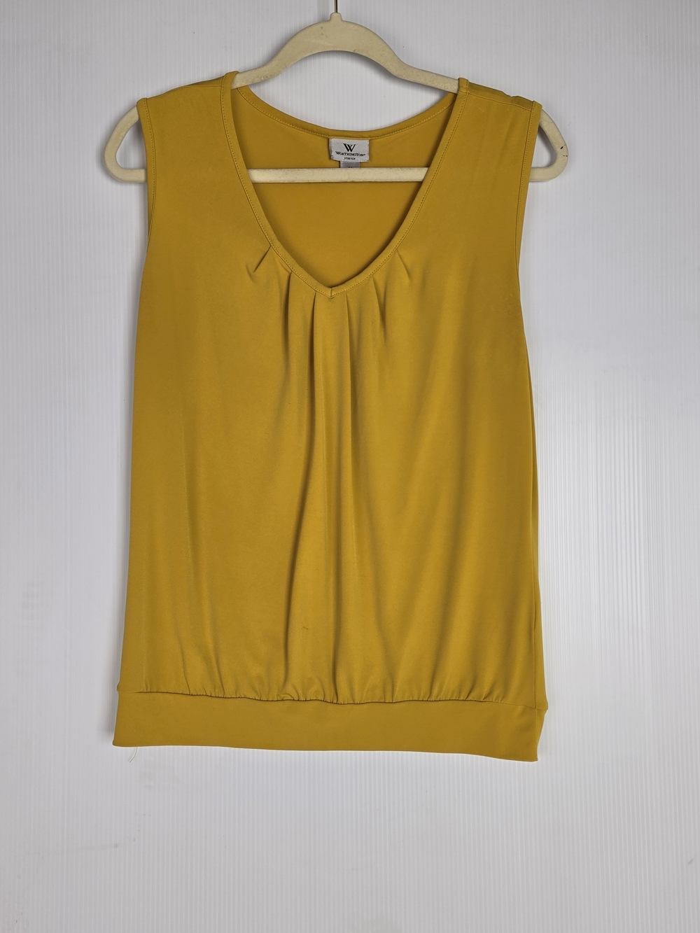 Worthington Mustard Yellow V-Neck Sleeveless Tank